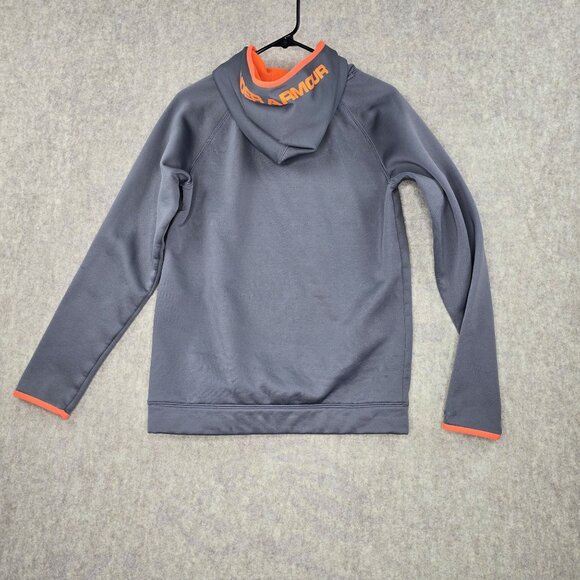 Under Armour Youth YXL Gray & Orange Hoodie With Camo Logo - Picture 2 of 5